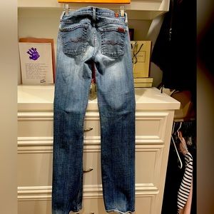 7 for All Mankind boot cut jeans.  Size 24. Soft and comfy